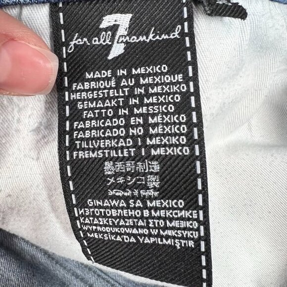 7 For All Mankind Jeans Mens 38 (36x29) Blue Straight Stretch Medium Wash Denim - Picture 8 of 10